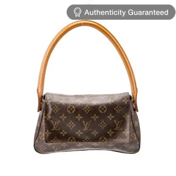 Authentic Louis Vuitton Mini Looping Monogram Tote Shoulder Hand Bag Y2K Brown - Picture 1 of 16